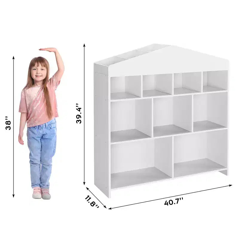 Organisateur de rangement de jouets, étagère à livres pour enfants à 9 compartiments