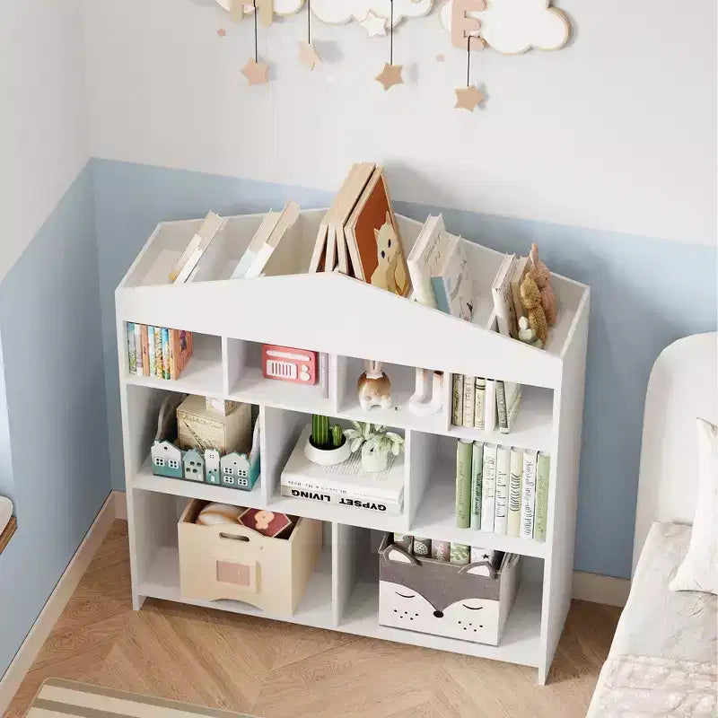 Organisateur de rangement de jouets, étagère à livres pour enfants à 9 compartiments