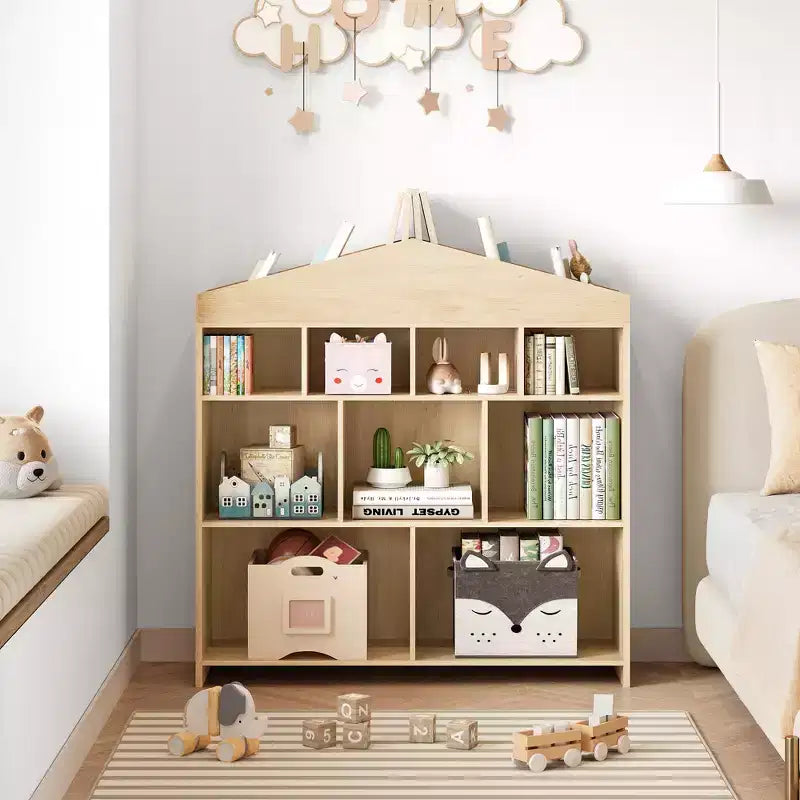 Organisateur de rangement de jouets, étagère à livres pour enfants à 9 compartiments