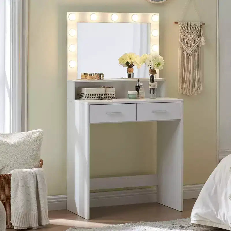 Coiffeuse élégante avec grand miroir