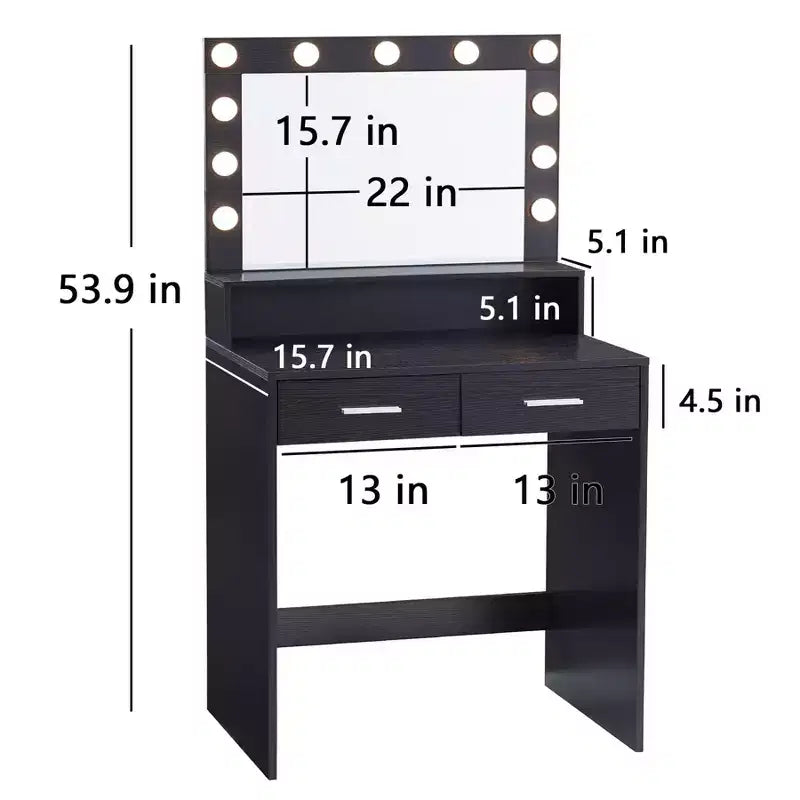 Coiffeuse élégante avec grand miroir