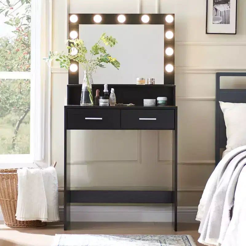 Coiffeuse élégante avec grand miroir