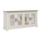 Meuble TV avec portes miroir 151,4 cm (L) x 39,9 cm (P) x 74,4 cm (H)