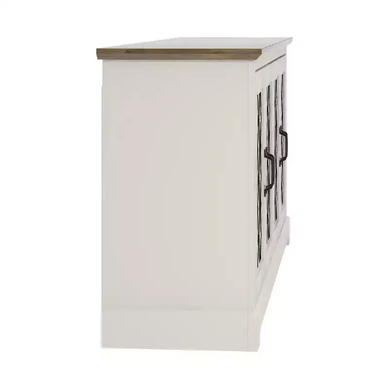 Meuble TV avec portes miroir 151,4 cm (L) x 39,9 cm (P) x 74,4 cm (H)