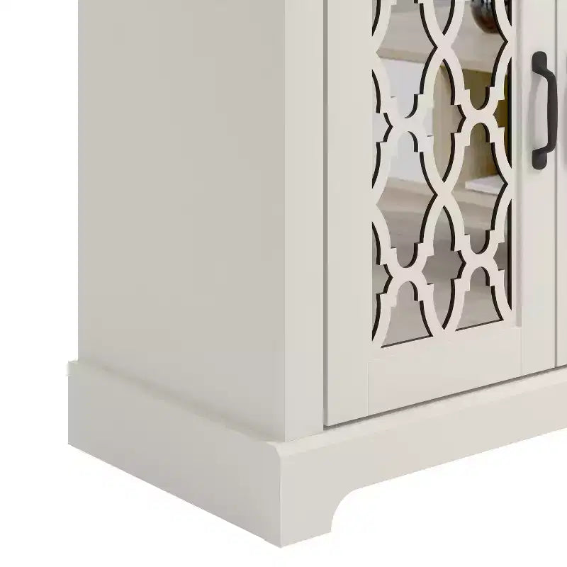 Meuble TV avec portes miroir 151,4 cm (L) x 39,9 cm (P) x 74,4 cm (H)