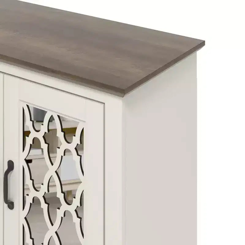 Meuble TV avec portes miroir 151,4 cm (L) x 39,9 cm (P) x 74,4 cm (H)