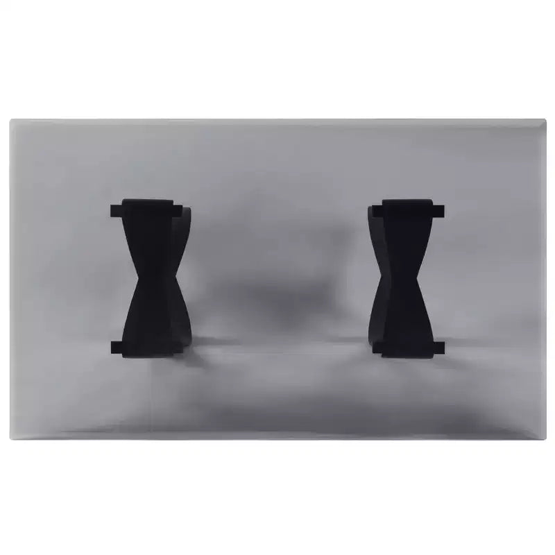 Table à manger moderne rectangulaire de 58 po avec plateau en verre Noir/Gris - Bord biseauté, cadre en acier