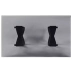 Table à manger moderne rectangulaire de 58 po avec plateau en verre Noir/Gris - Bord biseauté, cadre en acier