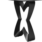 Table à manger moderne rectangulaire de 58 po avec plateau en verre Noir/Gris - Bord biseauté, cadre en acier