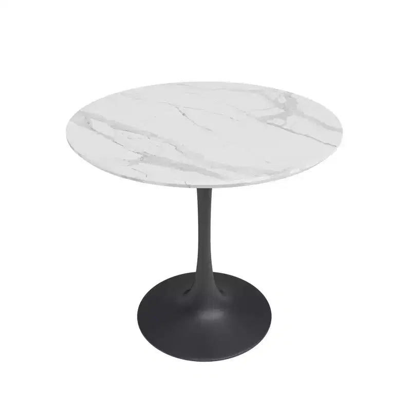 Ensemble repas 3 pièces marbre synthétique blanc/noir