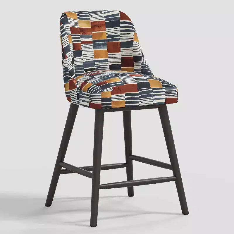 27 Tabouret de bar hauteur comptoir avec repose-pieds Géométrique