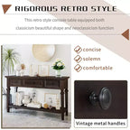 Console rétro avec tiroirs et étagère