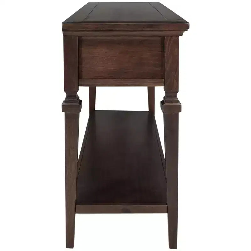 Console rétro avec tiroirs et étagère