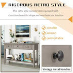 Console rétro avec tiroirs et étagère