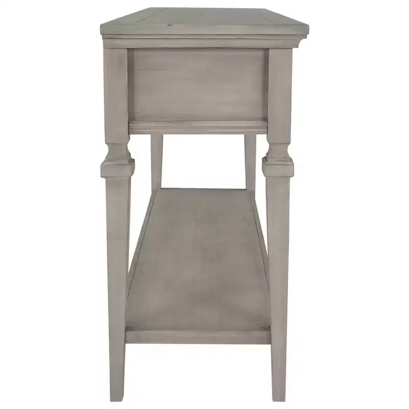 Console rétro avec tiroirs et étagère