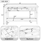 Console rétro avec tiroirs et étagère