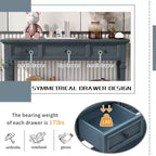 Console rétro avec tiroirs et étagère