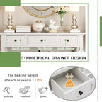 Console rétro avec tiroirs et étagère