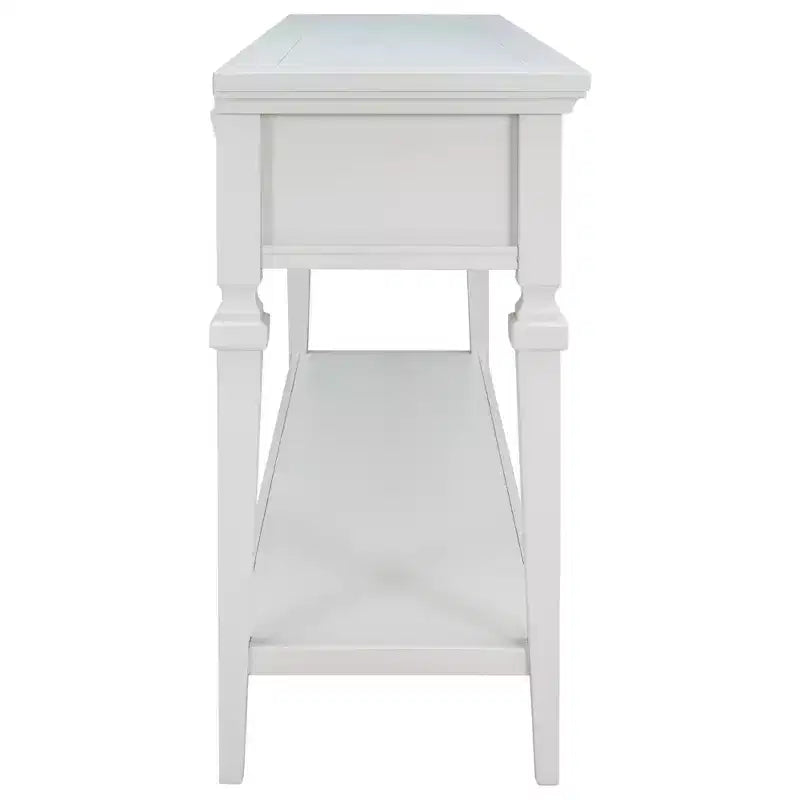 Console rétro avec tiroirs et étagère