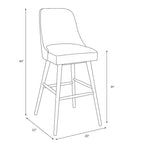 Tabouret de bar contemporain hauteur comptoir en lin