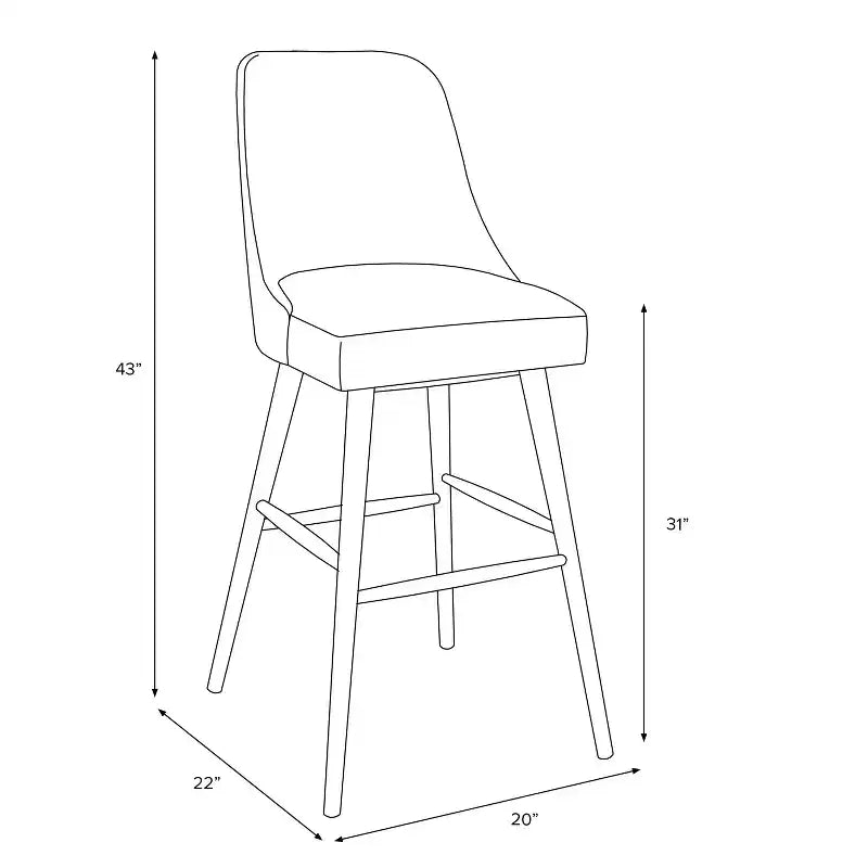 Tabouret de bar contemporain hauteur comptoir en lin