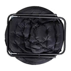 Fauteuil soucoupe pliant surdimensionné avec coussin confortable en fausse fourrure et cadre en métal pour dortoirs, chambres, appartements et plus