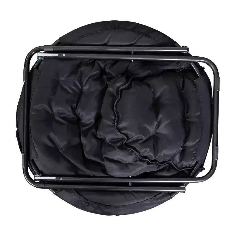 Fauteuil soucoupe pliant surdimensionné avec coussin confortable en fausse fourrure et cadre en métal pour dortoirs, chambres, appartements et plus