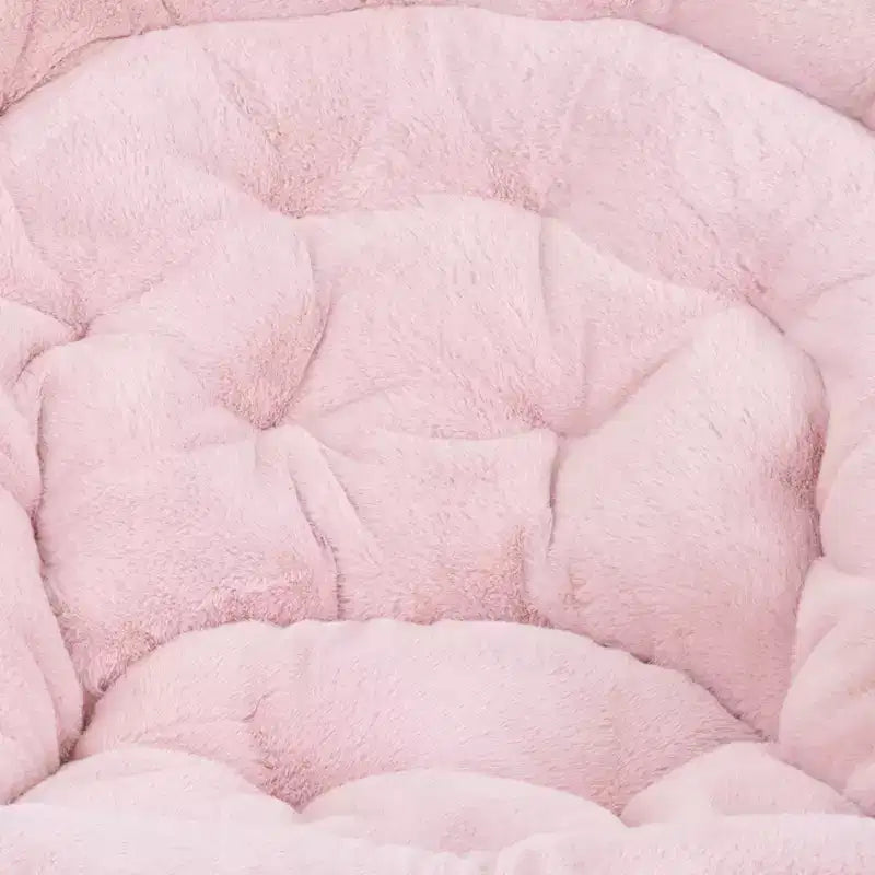 Fauteuil soucoupe pliant surdimensionné avec coussin confortable en fausse fourrure et cadre en métal pour dortoirs, chambres, appartements et plus