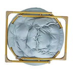 Fauteuil soucoupe pliant surdimensionné avec coussin confortable en fausse fourrure et cadre en métal pour dortoirs, chambres, appartements et plus