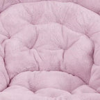 Fauteuil soucoupe pliant surdimensionné avec coussin confortable en fausse fourrure et cadre en métal pour dortoirs, chambres, appartements et plus