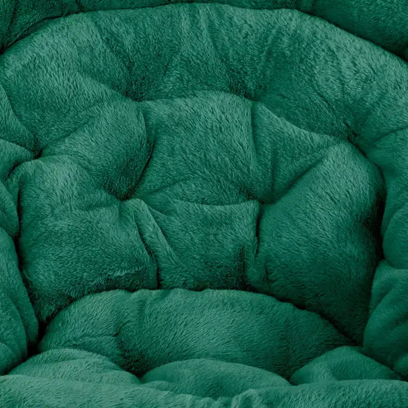 Fauteuil soucoupe pliant surdimensionné avec coussin confortable en fausse fourrure et cadre en métal pour dortoirs, chambres, appartements et plus