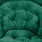 Fauteuil soucoupe pliant surdimensionné avec coussin confortable en fausse fourrure et cadre en métal pour dortoirs, chambres, appartements et plus