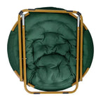 Fauteuil soucoupe pliant surdimensionné avec coussin confortable en fausse fourrure et cadre en métal pour dortoirs, chambres, appartements et plus