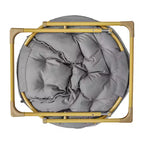 Fauteuil soucoupe pliant surdimensionné avec coussin confortable en fausse fourrure et cadre en métal pour dortoirs, chambres, appartements et plus