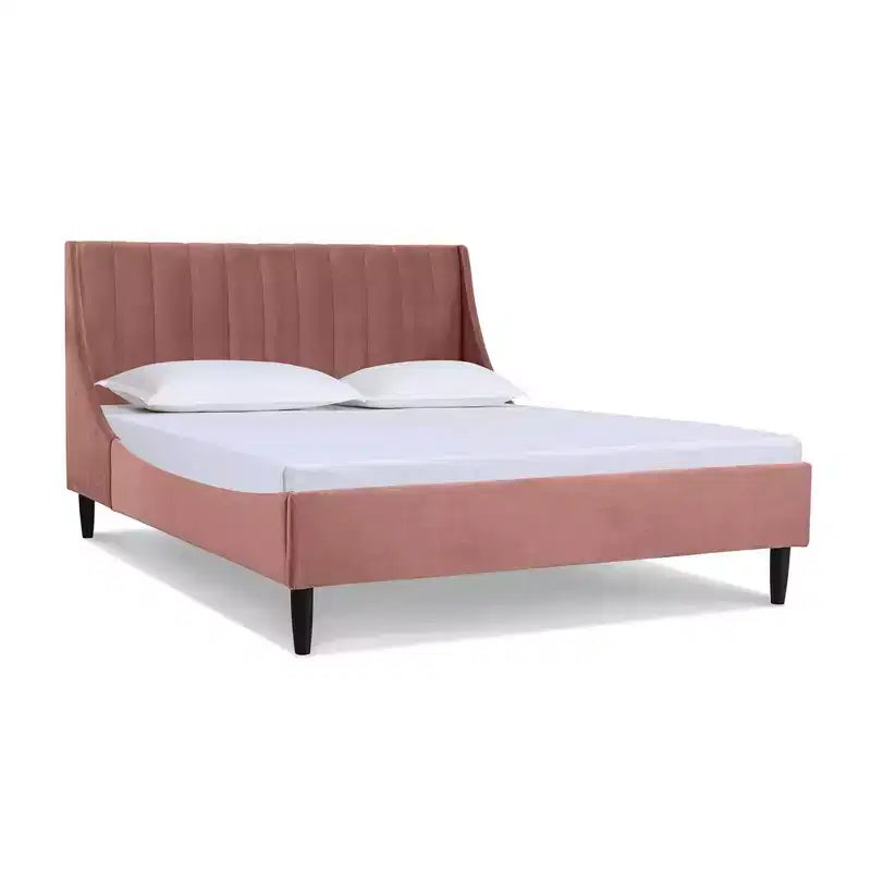Sandy Wilson Home Aspen Vertical Tufted Headboard Platform Bed Set, Queen