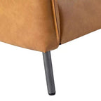 Fauteuil de salon en cuir végétalien rembourré avec pieds en métal