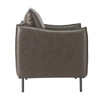 Fauteuil de salon en cuir végétalien rembourré avec pieds en métal