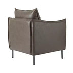 Fauteuil de salon en cuir végétalien rembourré avec pieds en métal