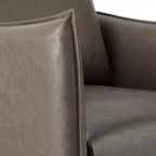Fauteuil de salon en cuir végétalien rembourré avec pieds en métal