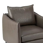 Fauteuil de salon en cuir végétalien rembourré avec pieds en métal