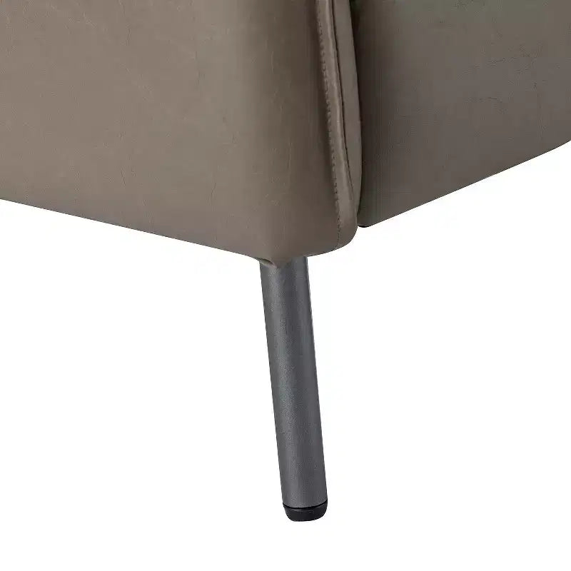 Fauteuil de salon en cuir végétalien rembourré avec pieds en métal