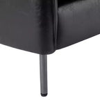 Fauteuil de salon en cuir végétalien rembourré avec pieds en métal