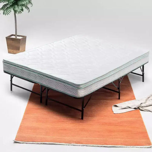 Cadre de lit plateforme de matelas en métal Quickbase de 14 pouces avec lattes en acier (sommier tapissier non nécessaire), noir