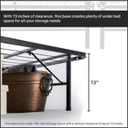 Cadre de lit plateforme de matelas en métal Quickbase de 14 pouces avec lattes en acier (sommier tapissier non nécessaire), noir