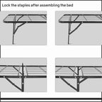 Cadre de lit plateforme de matelas en métal Quickbase de 14 pouces avec lattes en acier (sommier tapissier non nécessaire), noir