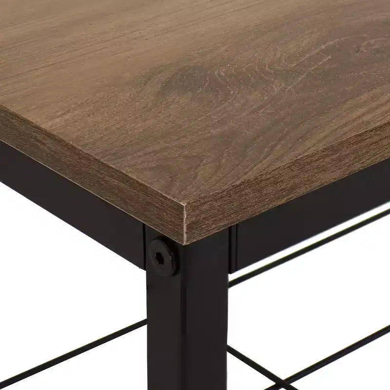 Banc d'entrée industriel avec porte-manteaux/étagère à chaussures - Étagères en panneaux de particules avec cadre en acier thermolaqué - Marron - 170 cm