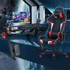 Bureau de style course en Z et chaise de jeu massante pour bureau à domicile