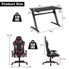 Bureau de style course en Z et chaise de jeu massante pour bureau à domicile