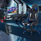 Bureau de style course en Z et chaise de jeu massante pour bureau à domicile