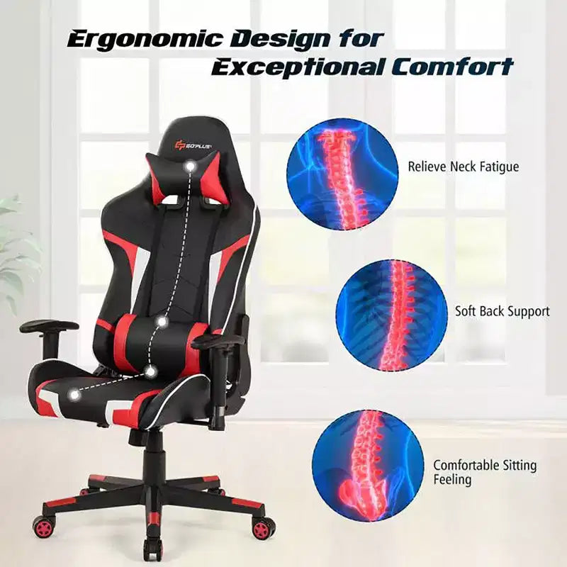 Bureau de style course en Z et chaise de jeu massante pour bureau à domicile